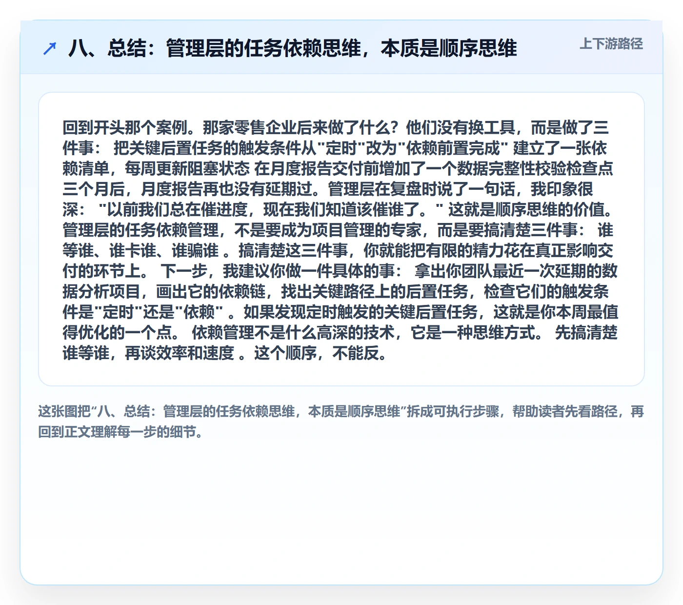 八、总结:管理层的任务依赖思维,本质是顺序思维