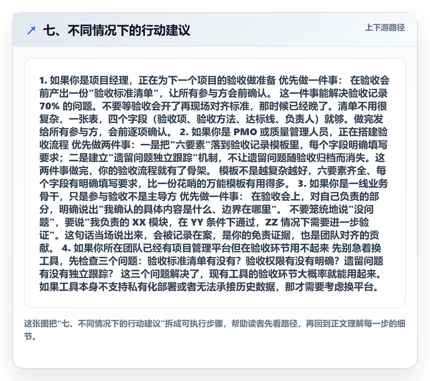 七、不同情况下的行动建议