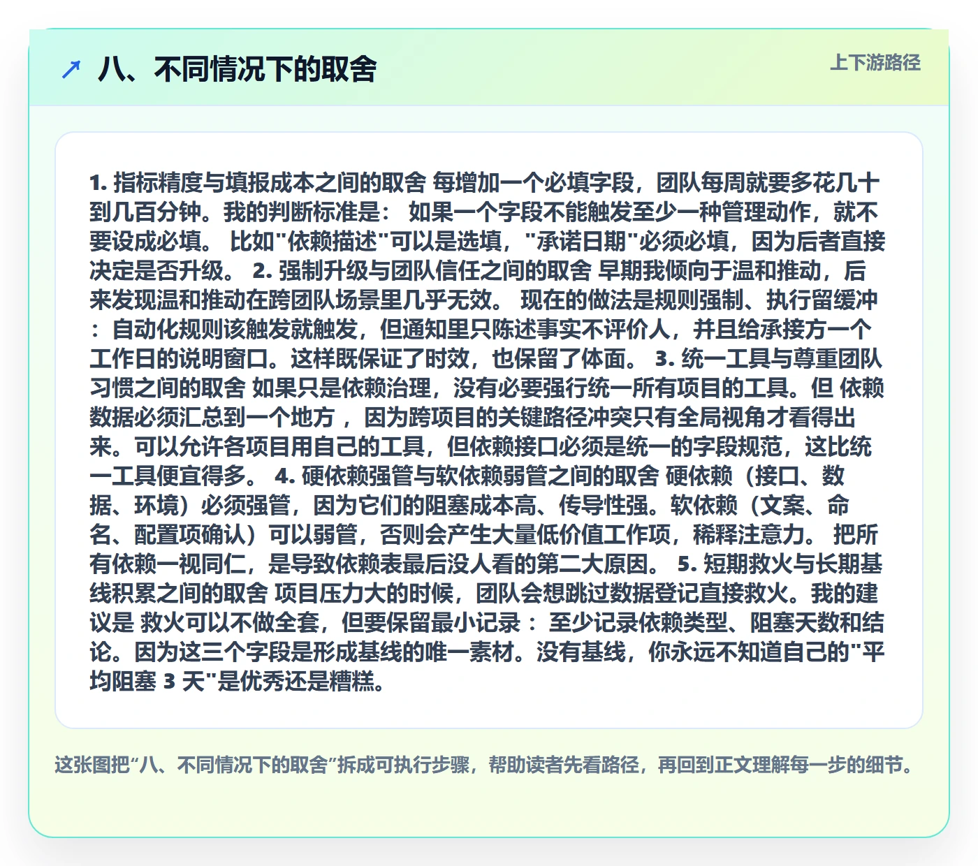 八、不同情况下的取舍