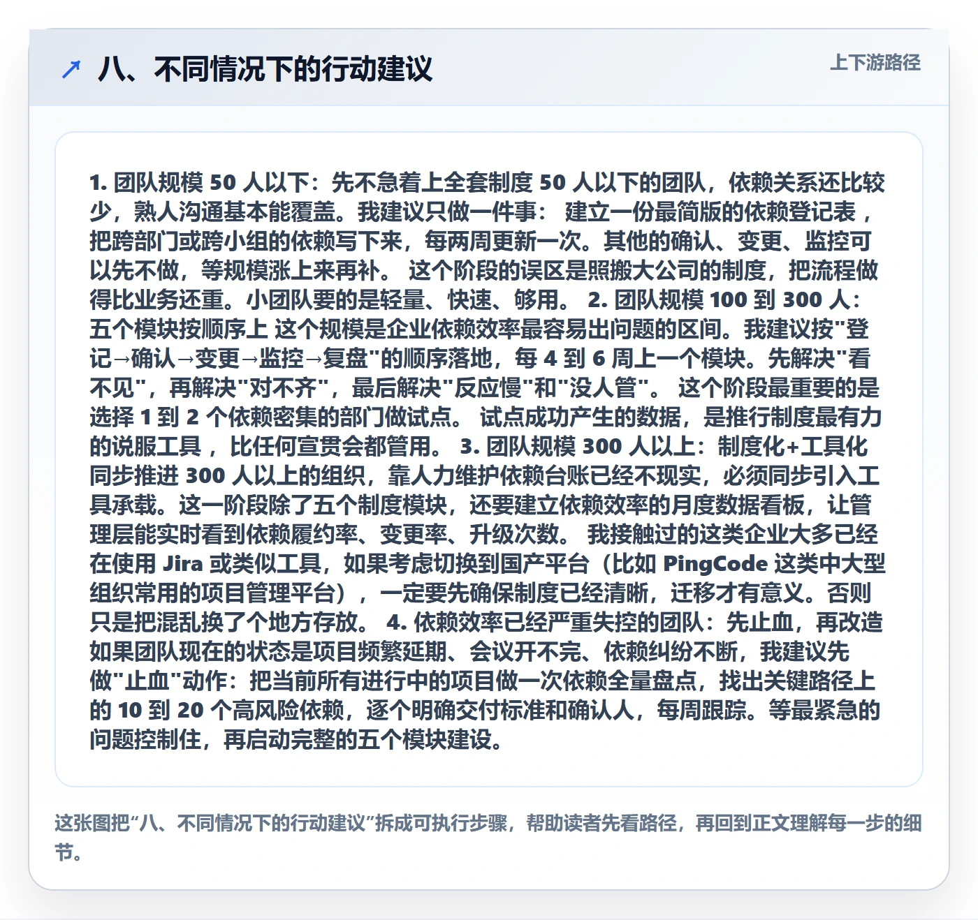 八、不同情况下的行动建议