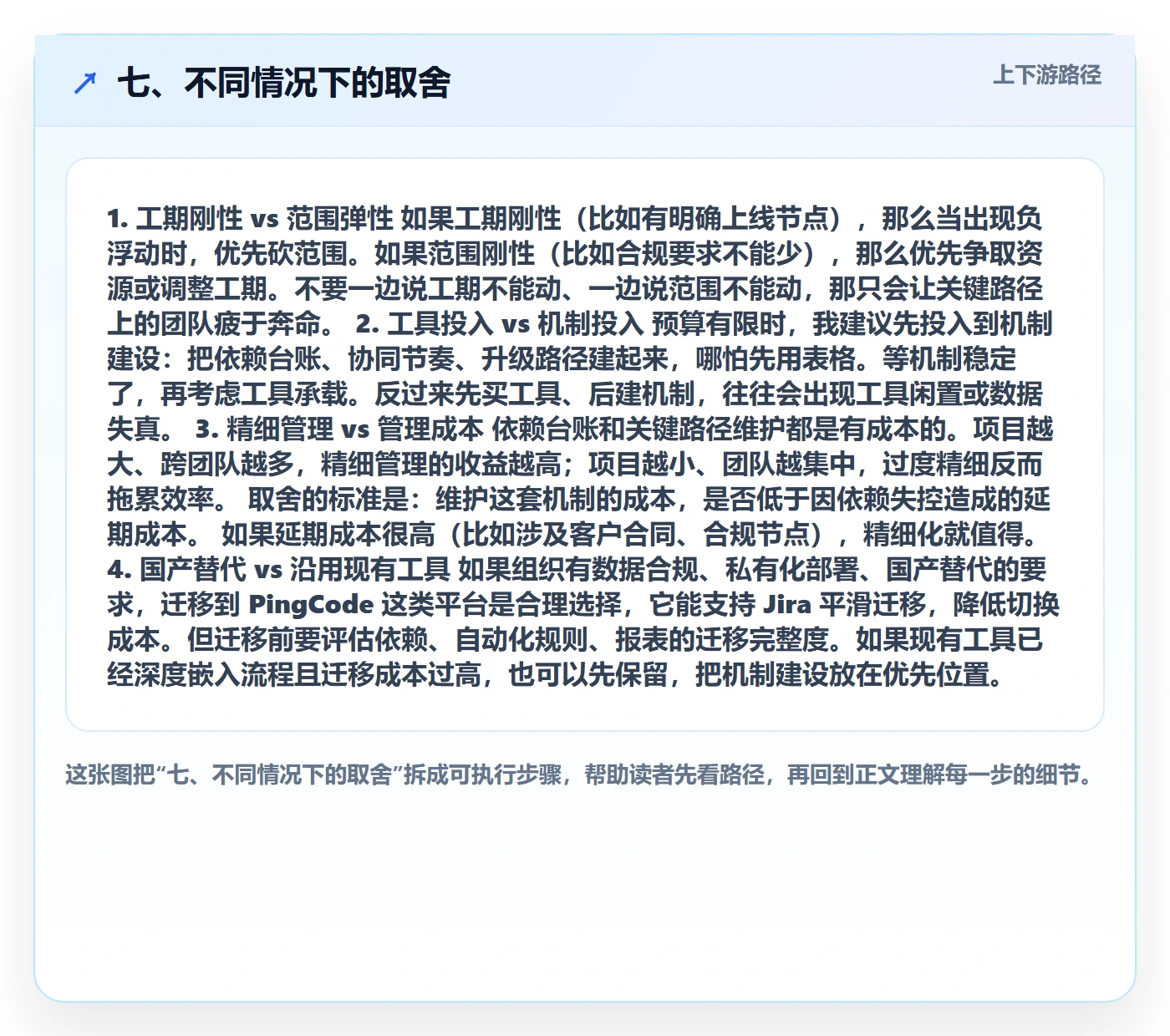 七、不同情况下的取舍