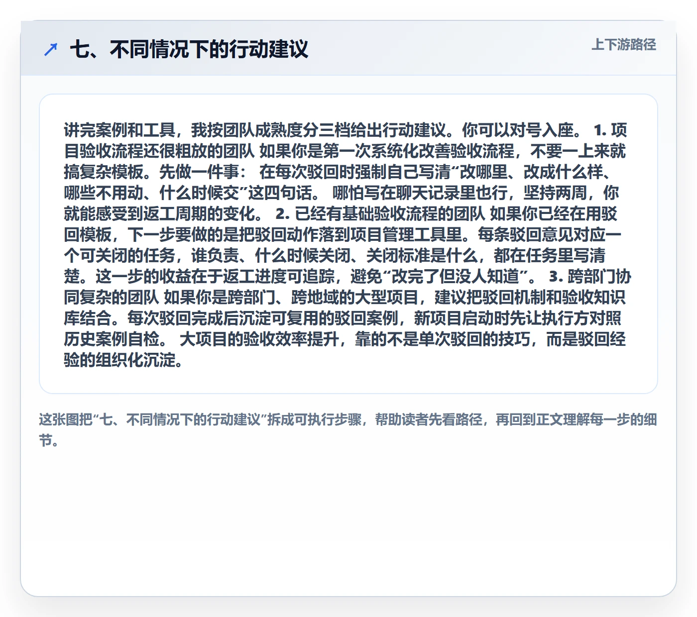 七、不同情况下的行动建议
