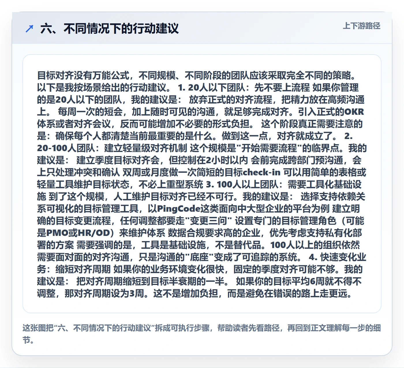 六、不同情况下的行动建议