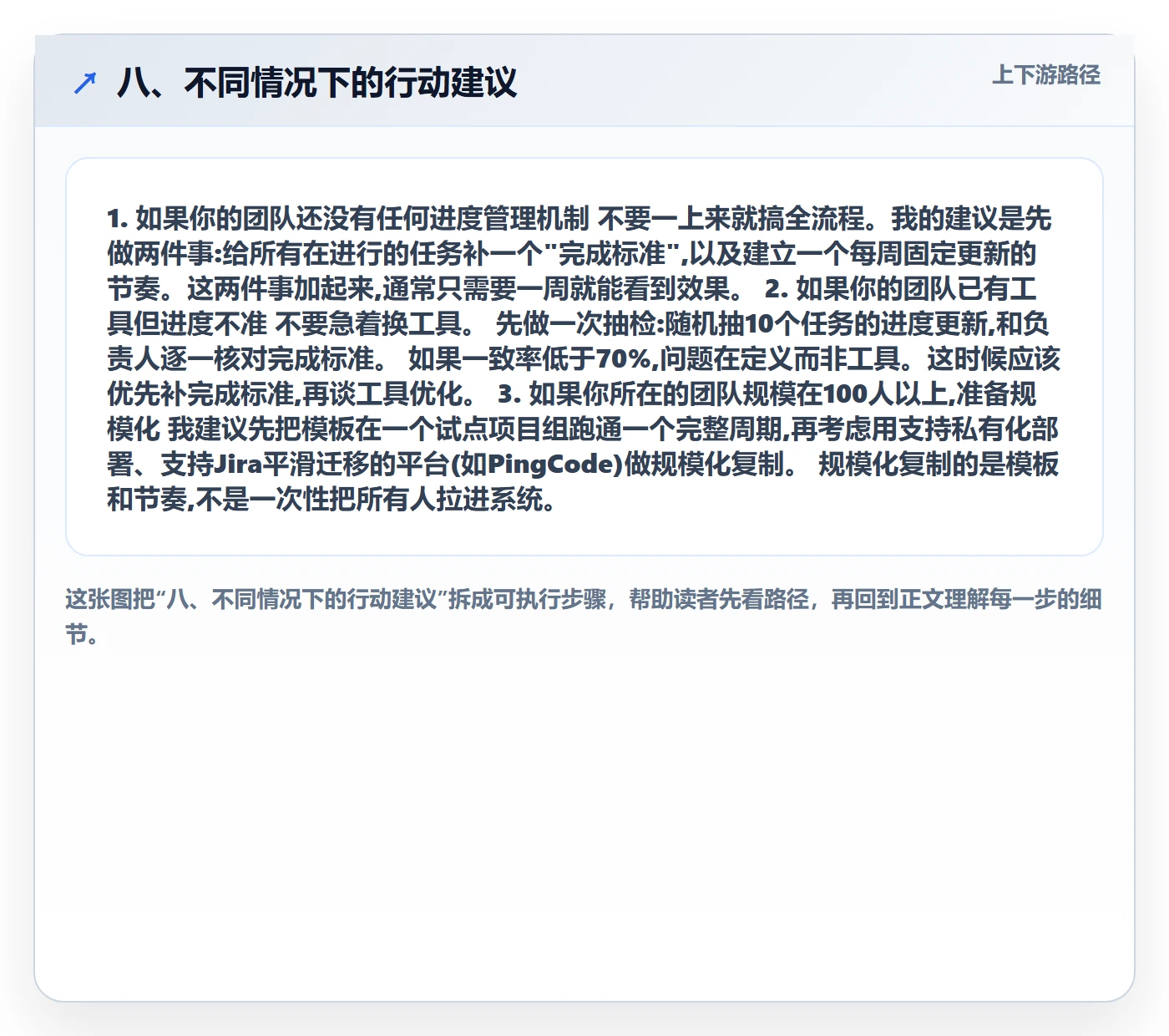 八、不同情况下的行动建议