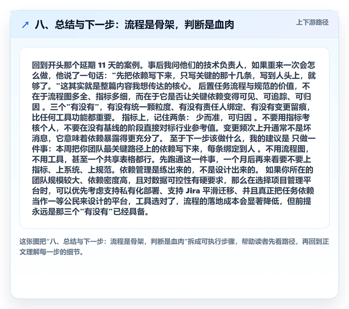八、总结与下一步：流程是骨架，判断是血肉