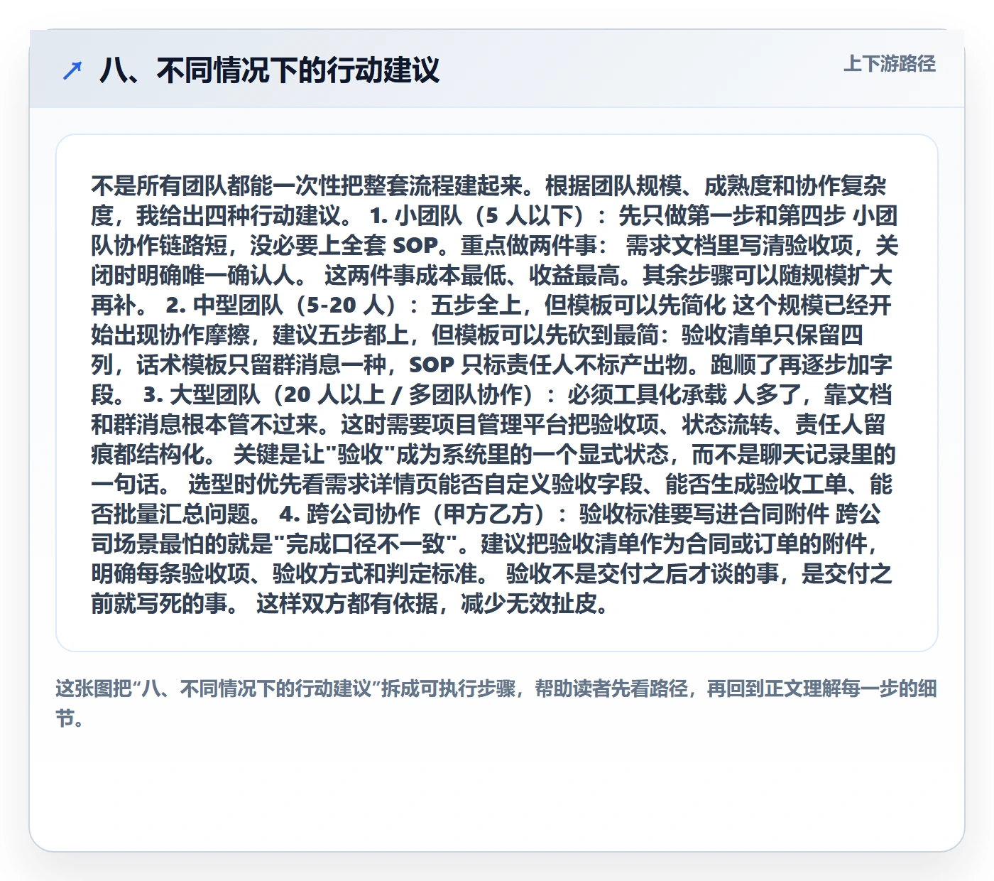 八、不同情况下的行动建议