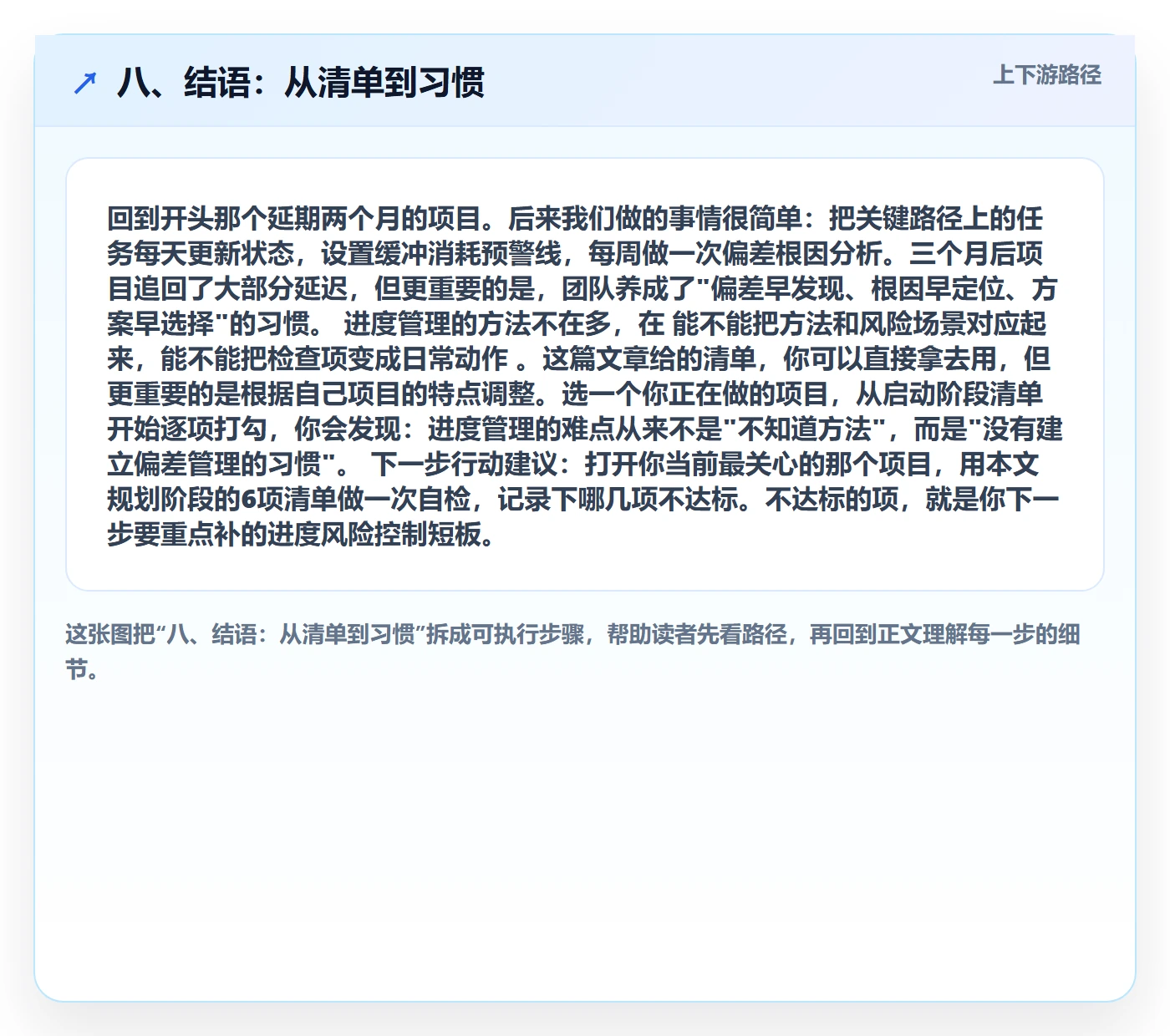 八、结语:从清单到习惯