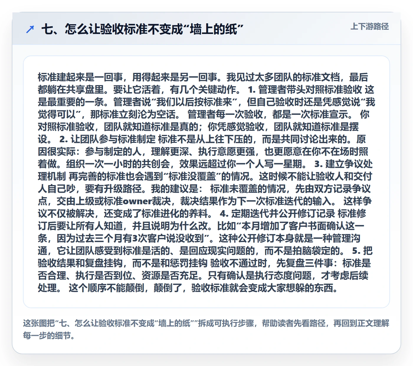 七、怎么让验收标准不变成“墙上的纸”