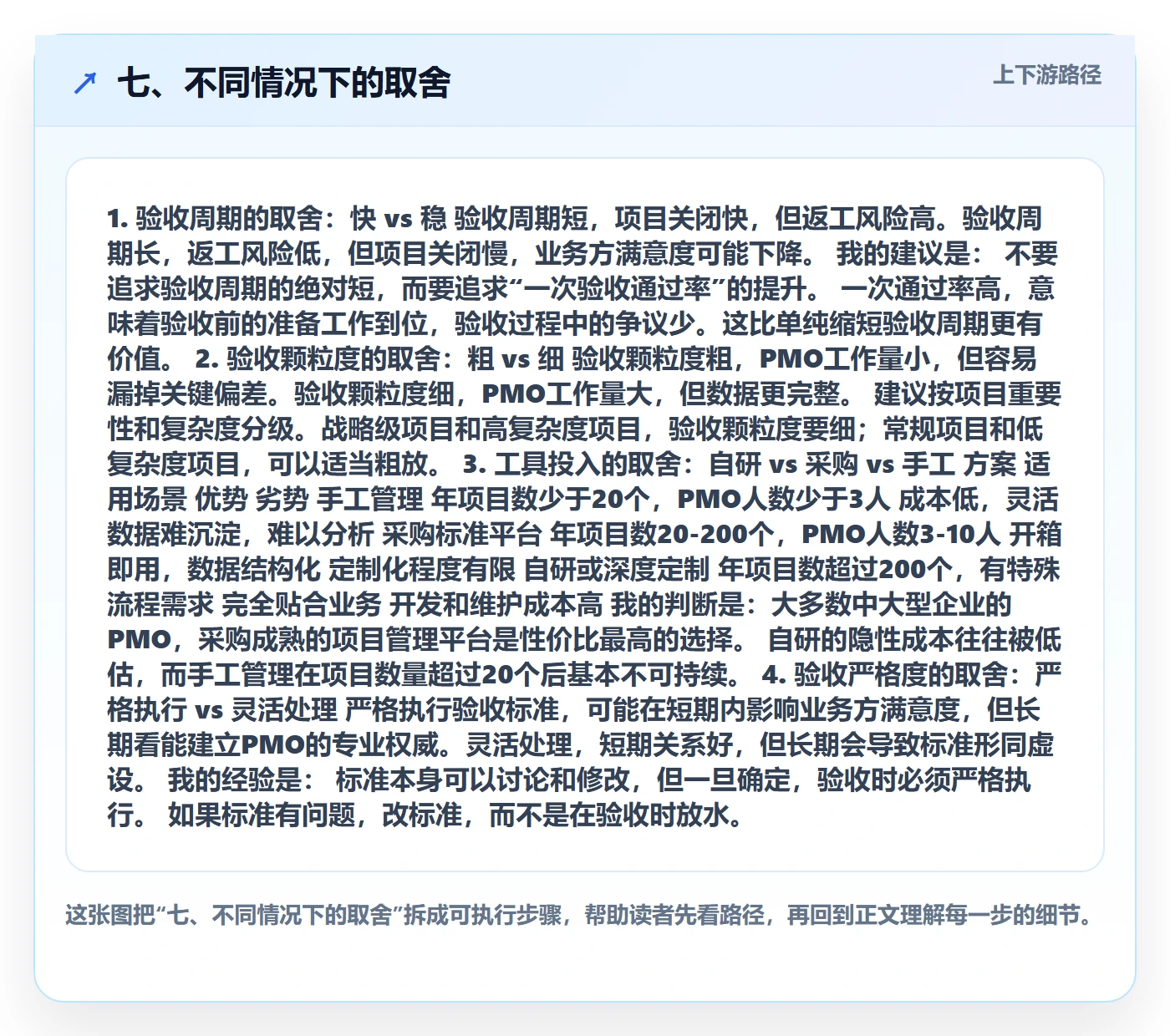 七、不同情况下的取舍