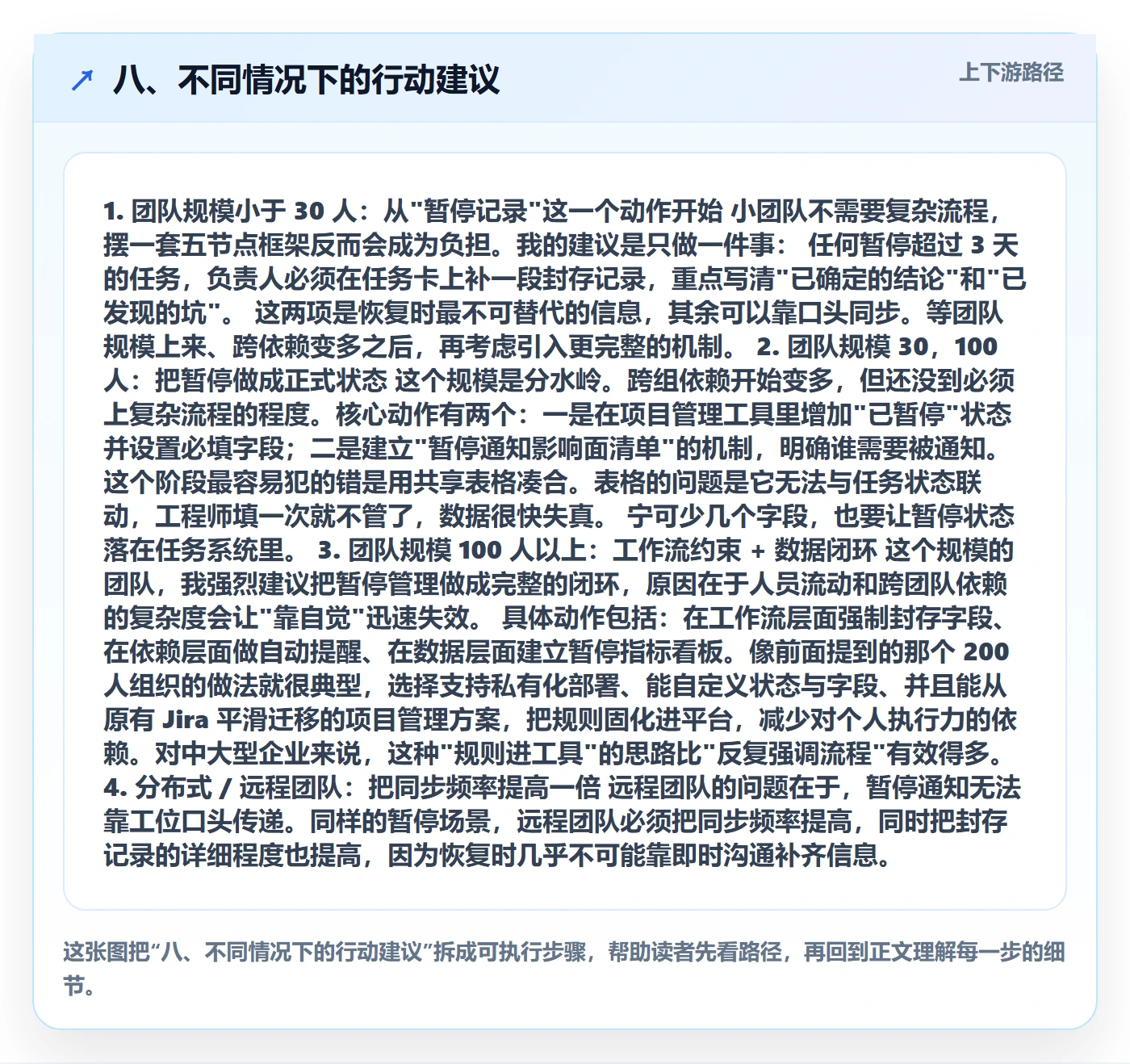 八、不同情况下的行动建议