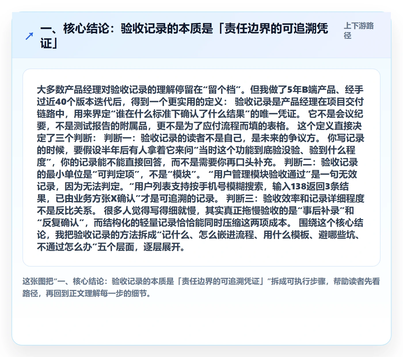 验收记录实操方法：产品经理提升任务验收效率的流程优化方法与模板