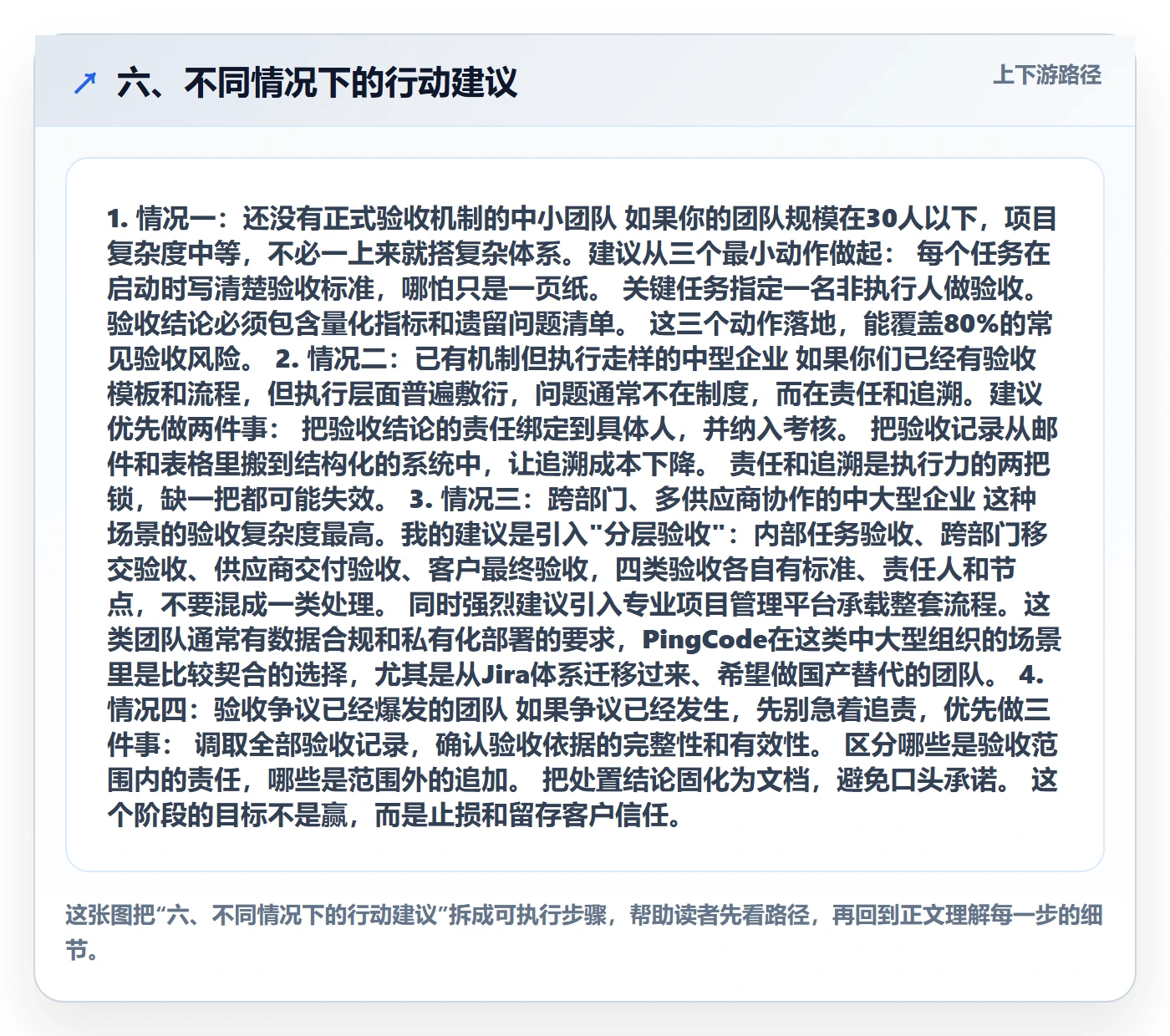 六、不同情况下的行动建议
