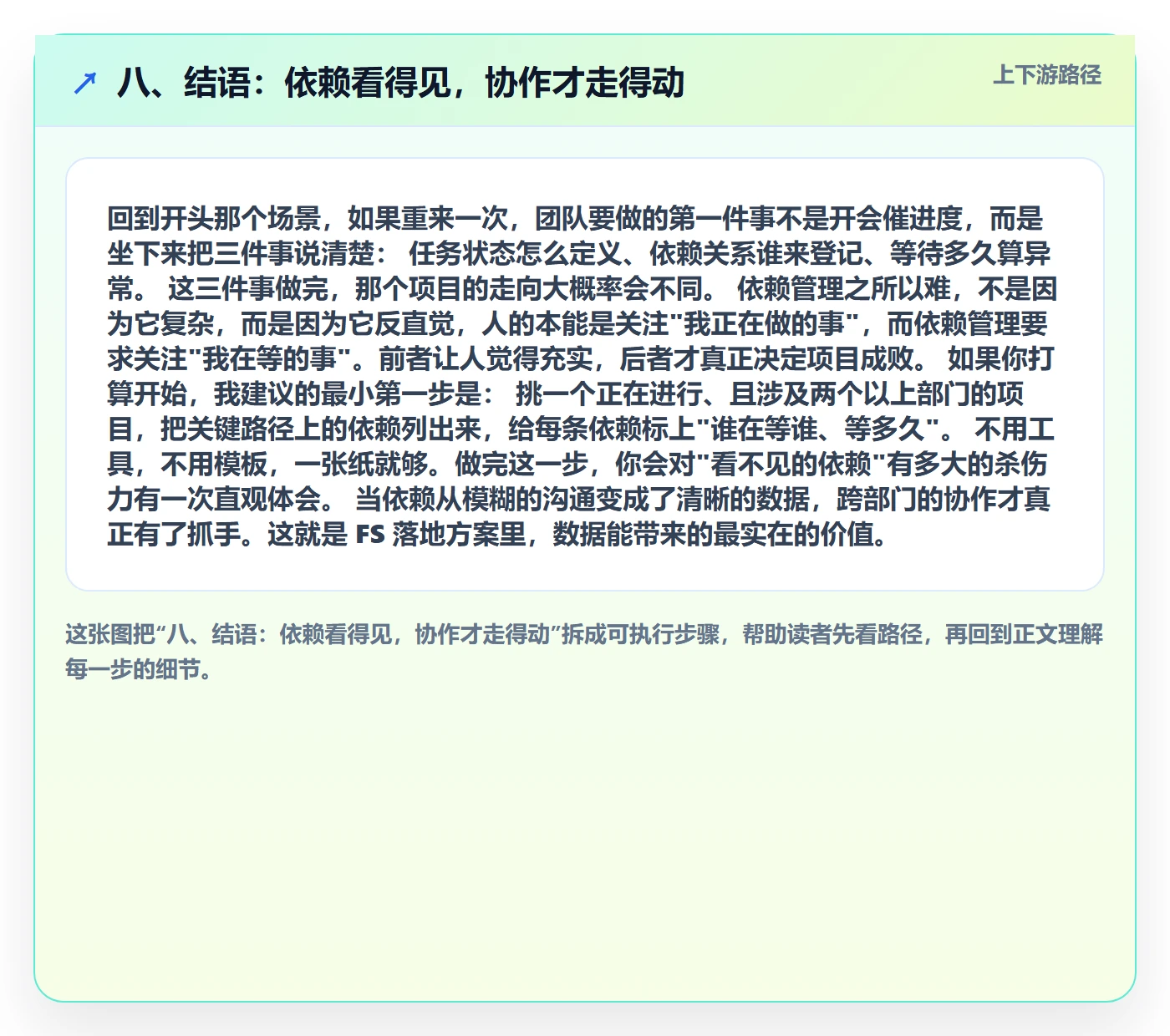 八、结语:依赖看得见,协作才走得动
