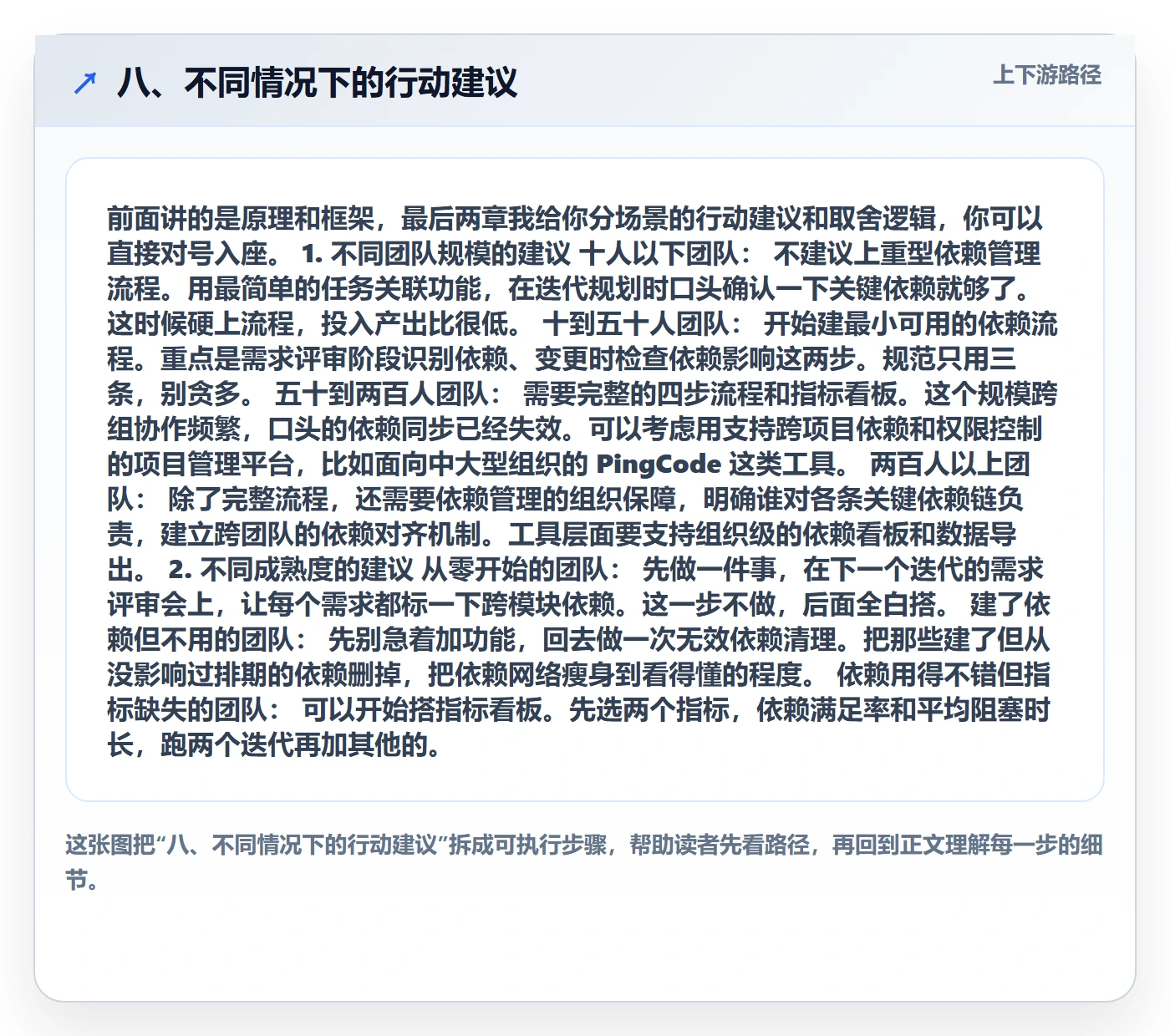 八、不同情况下的行动建议
