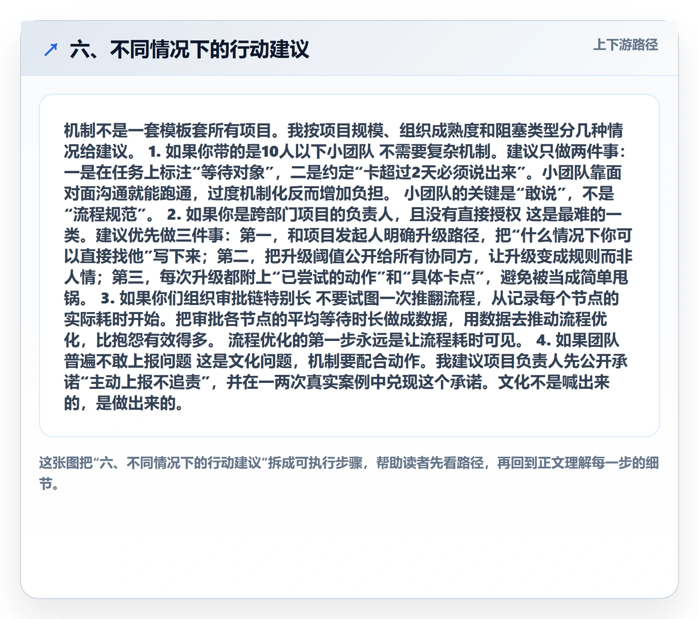 六、不同情况下的行动建议