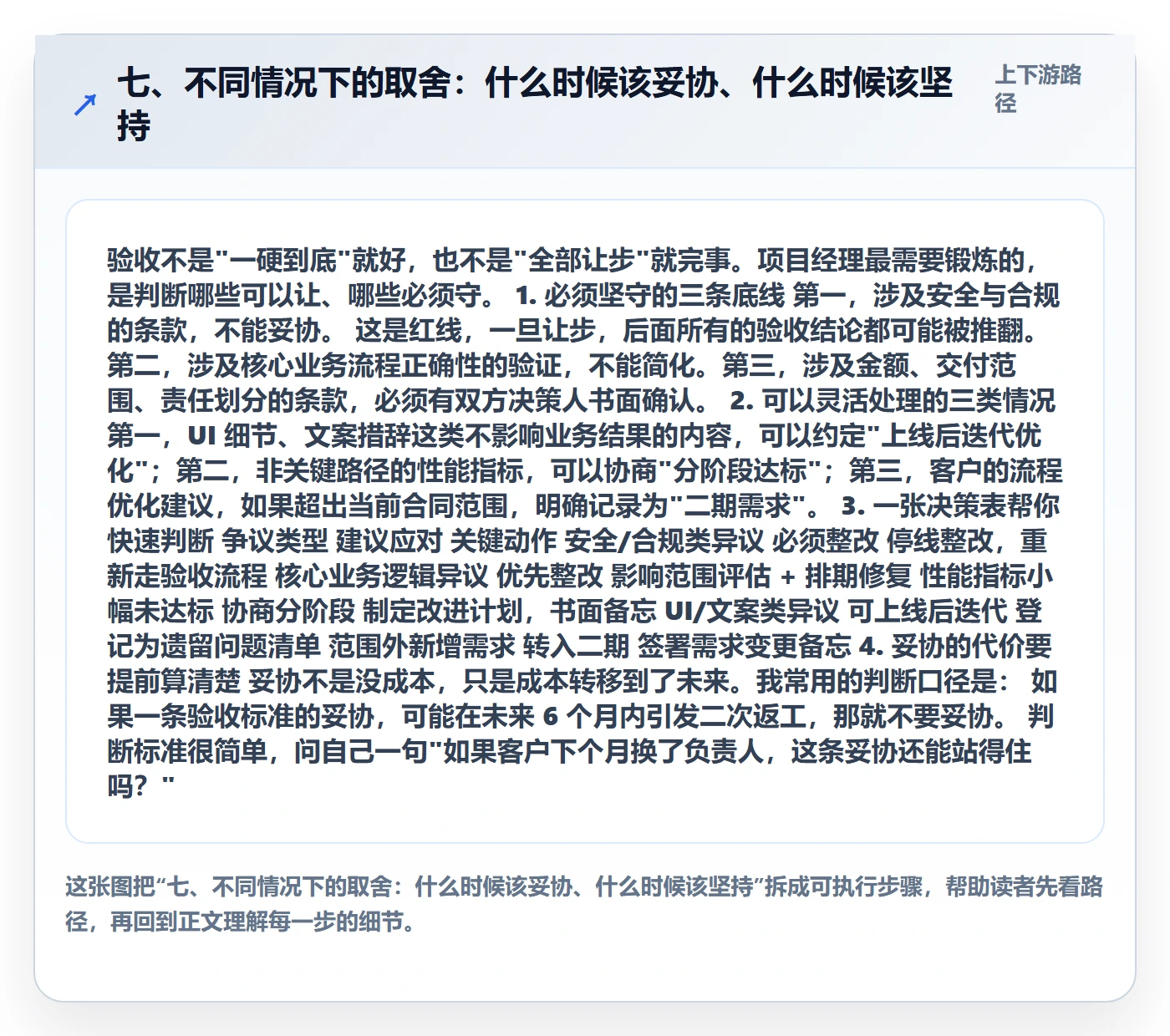 七、不同情况下的取舍:什么时候该妥协、什么时候该坚持