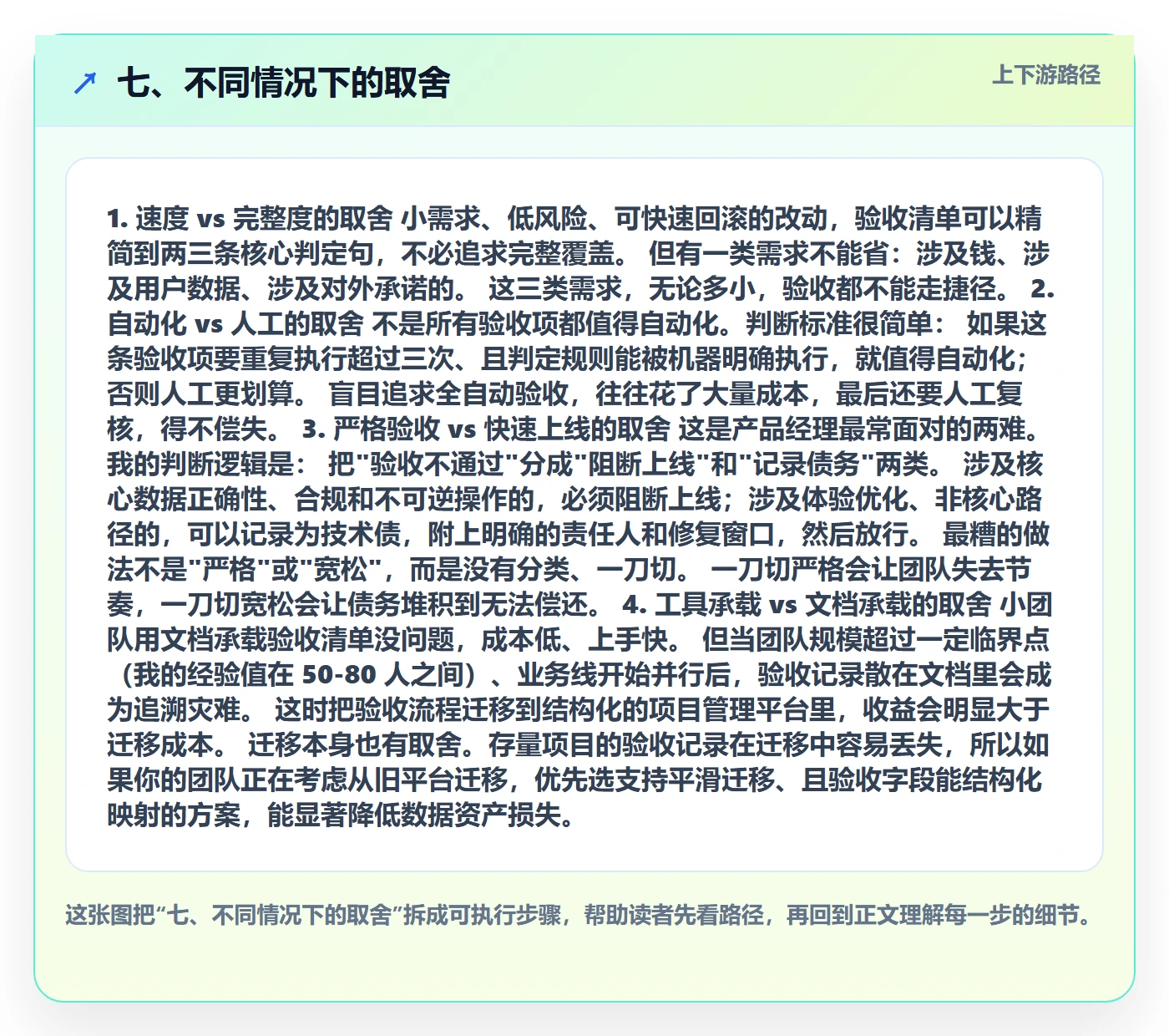 七、不同情况下的取舍