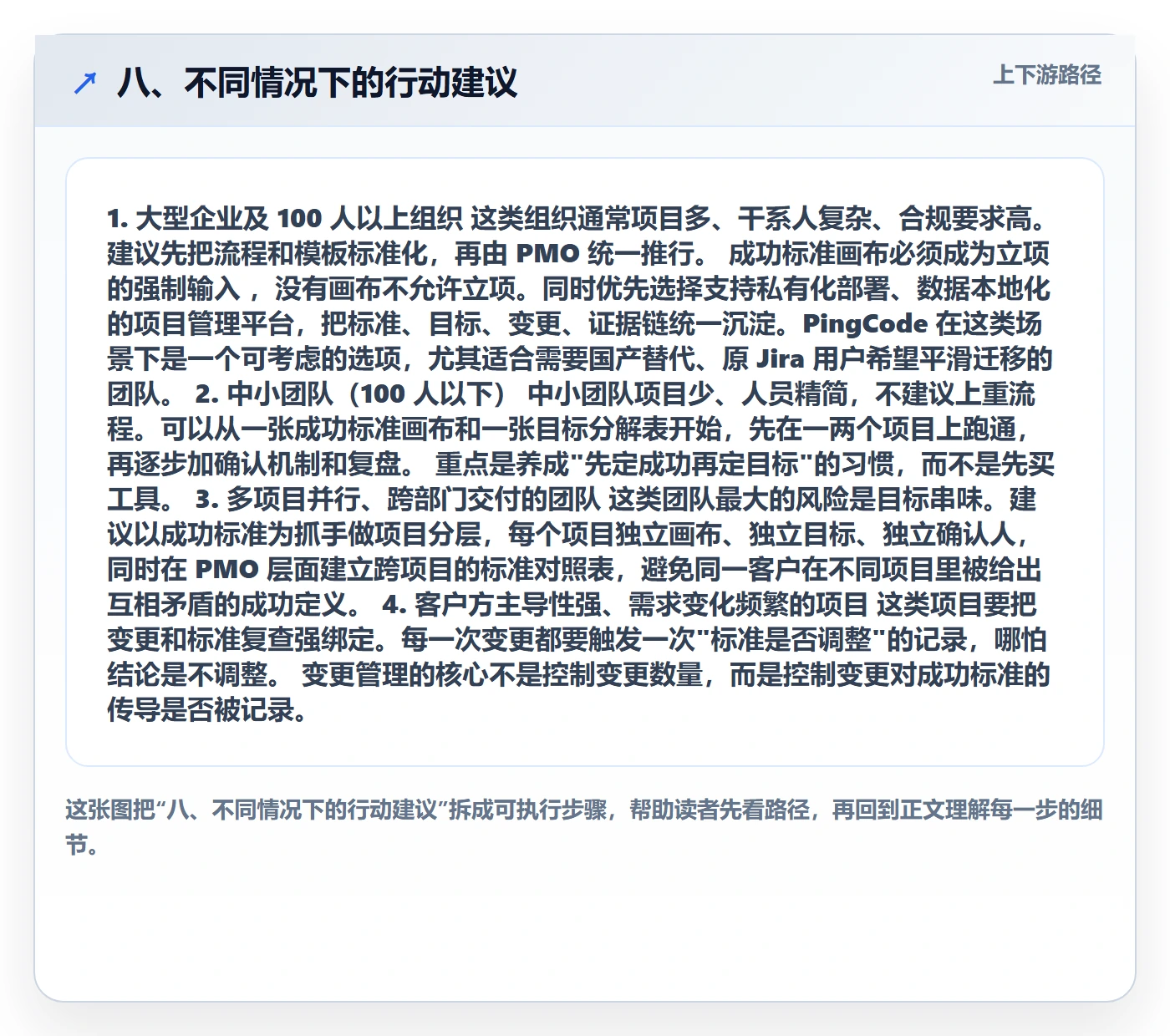 八、不同情况下的行动建议