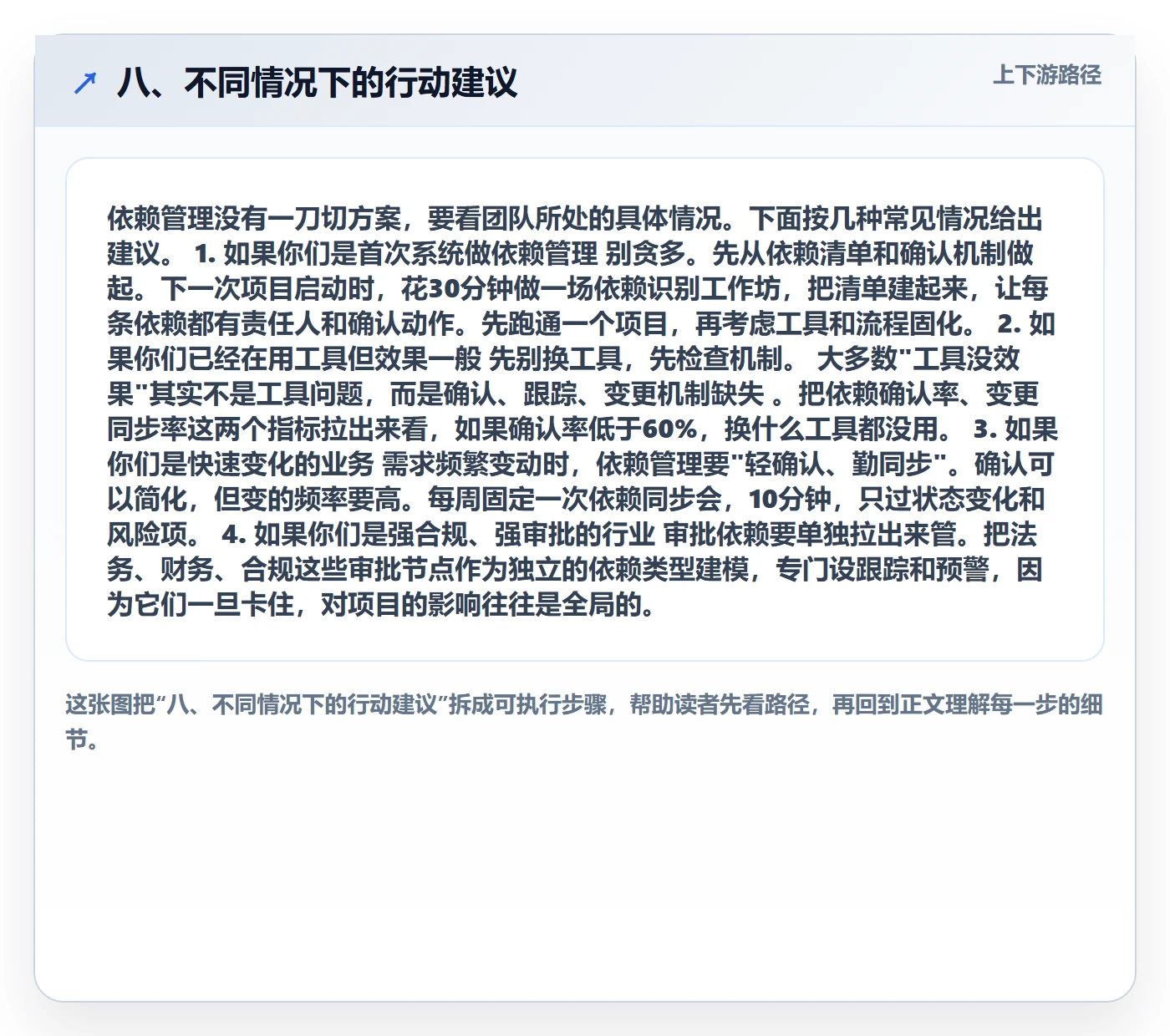 八、不同情况下的行动建议