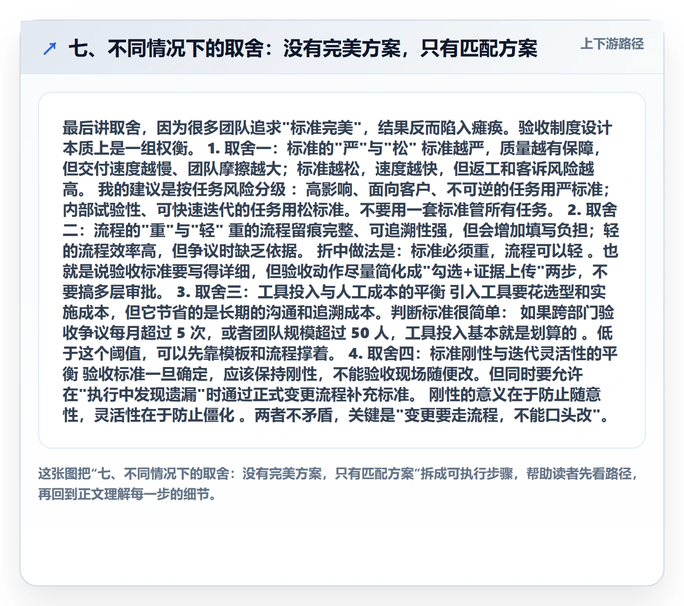 七、不同情况下的取舍：没有完美方案，只有匹配方案