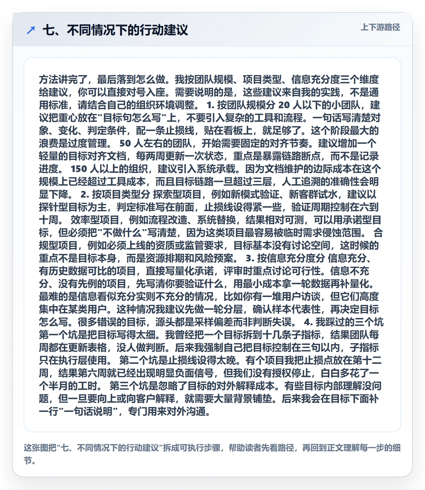 七、不同情况下的行动建议