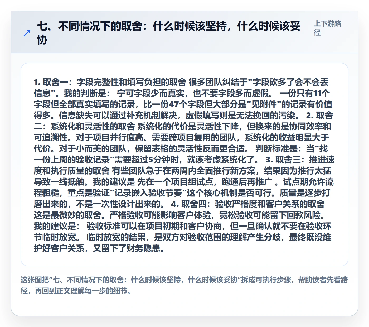 七、不同情况下的取舍:什么时候该坚持,什么时候该妥协
