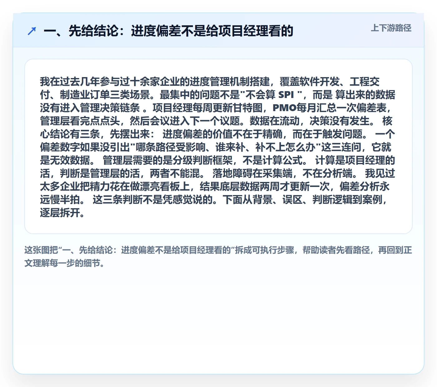 进度偏差落地方案：管理层开展进度管理的数据分析案例解析