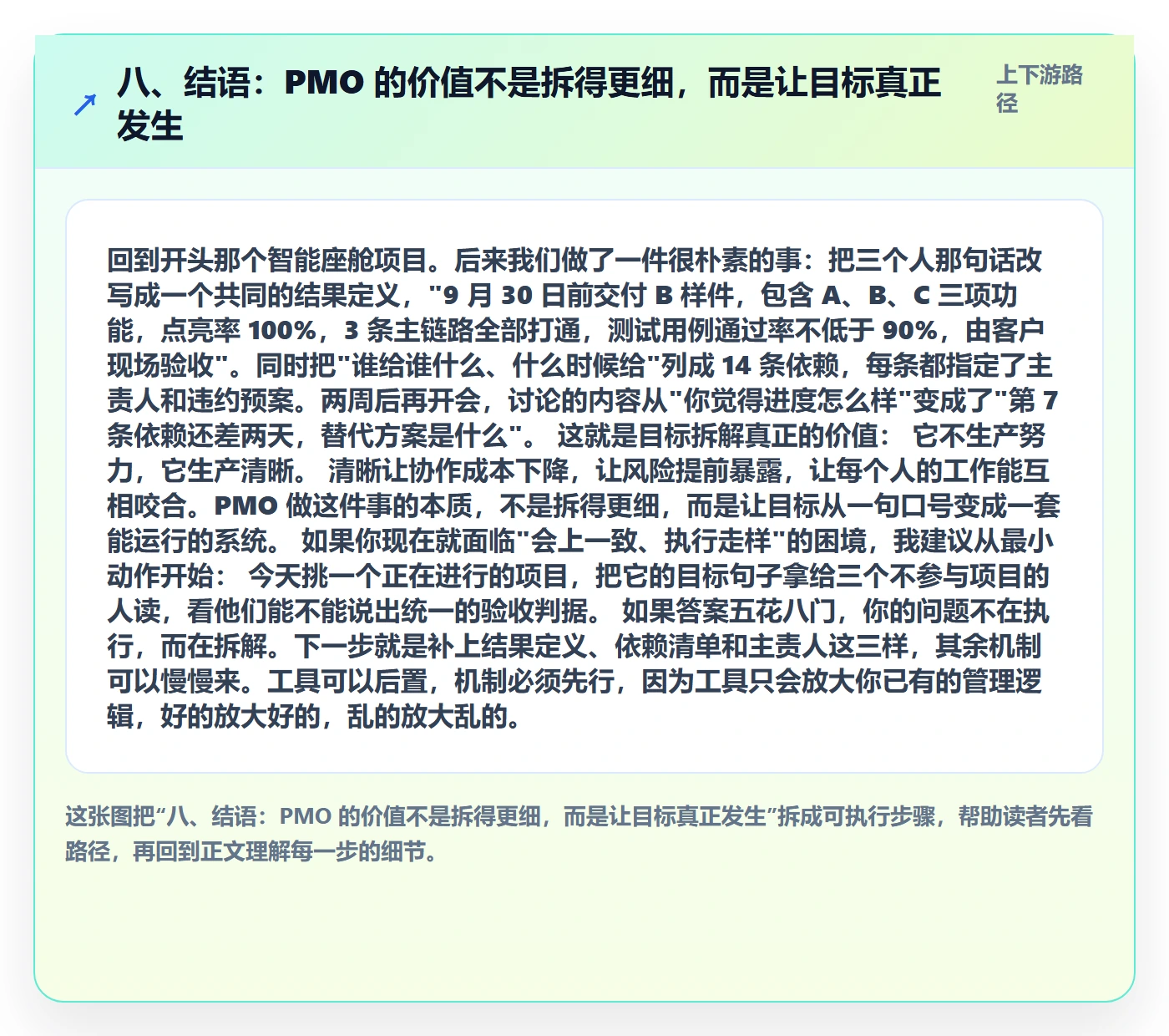 八、结语:PMO 的价值不是拆得更细,而是让目标真正发生