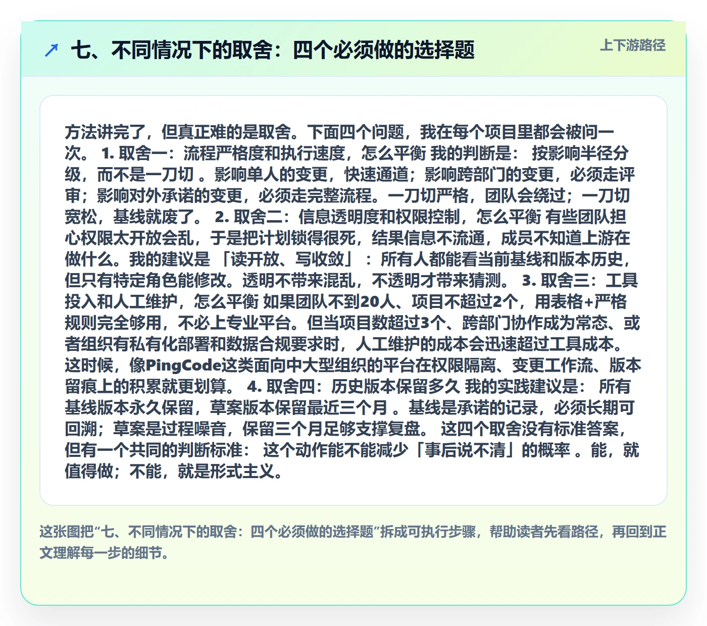 七、不同情况下的取舍：四个必须做的选择题