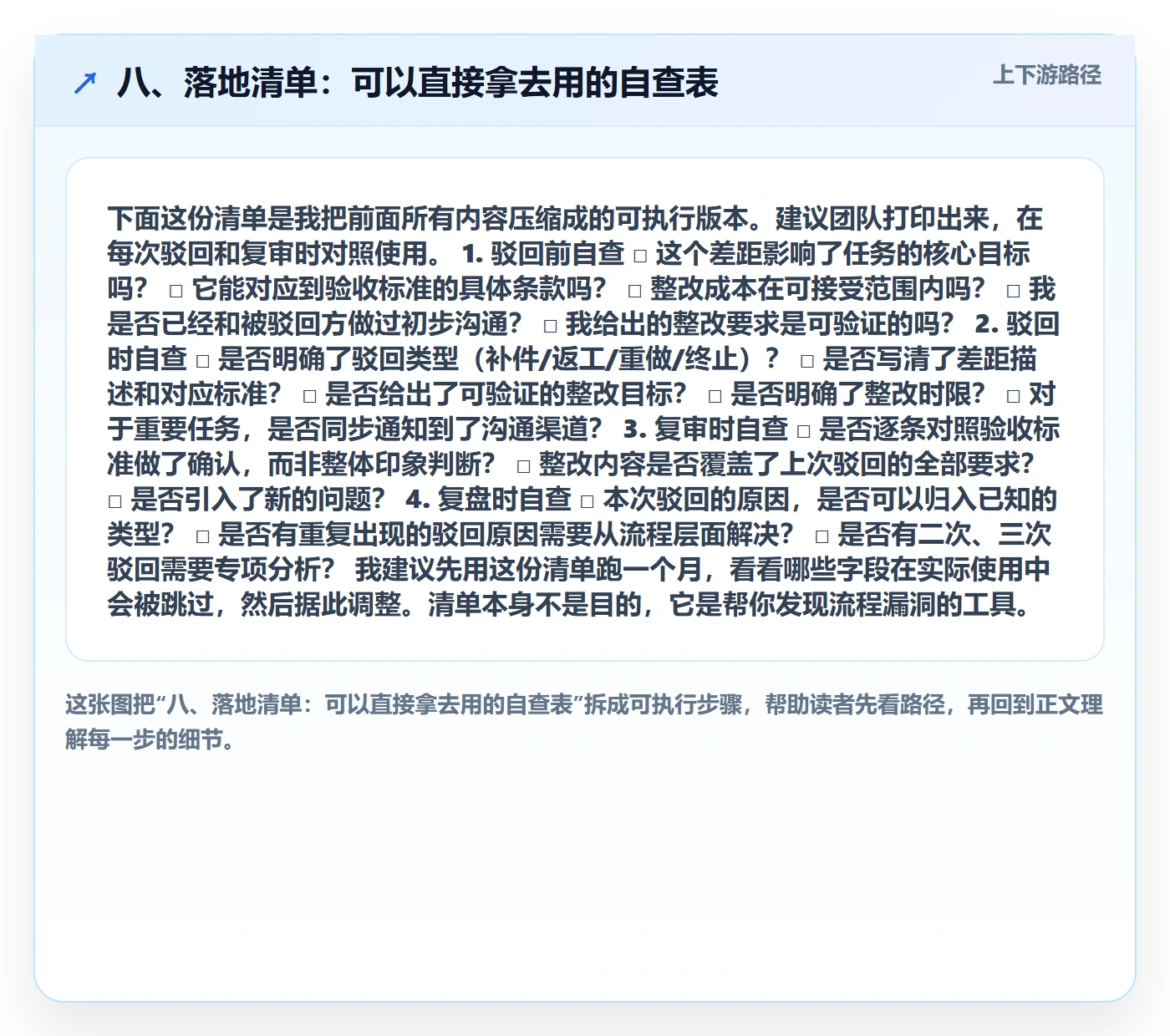 八、落地清单：可以直接拿去用的自查表