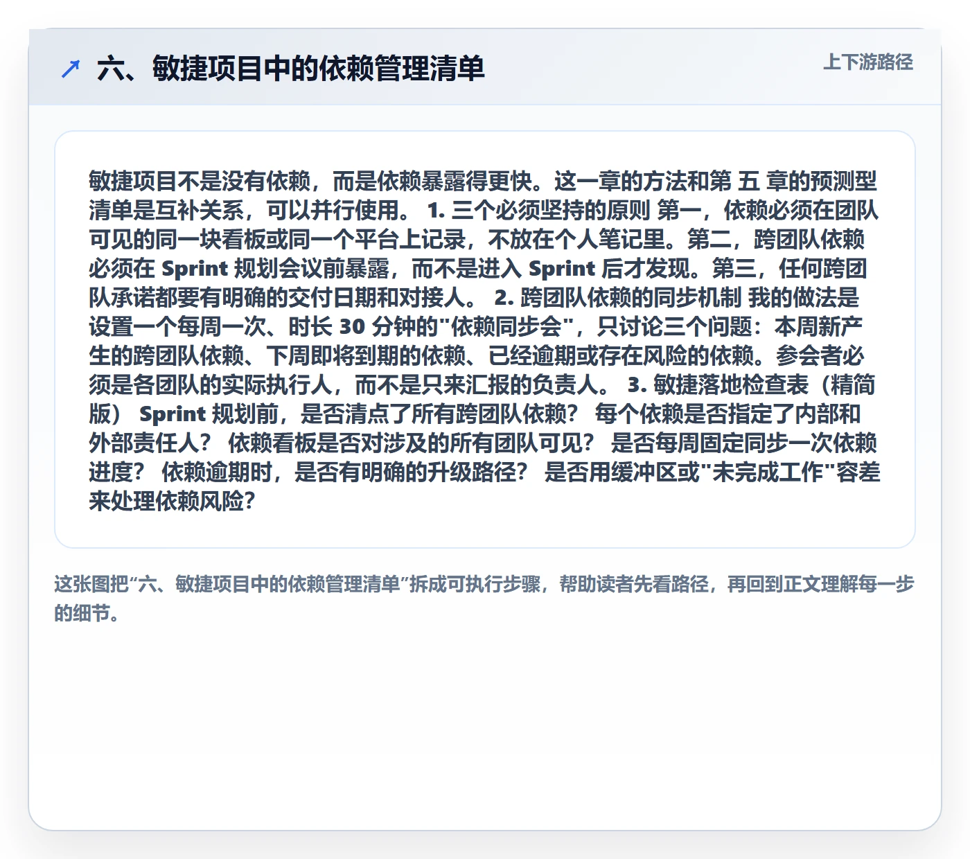 六、敏捷项目中的依赖管理清单