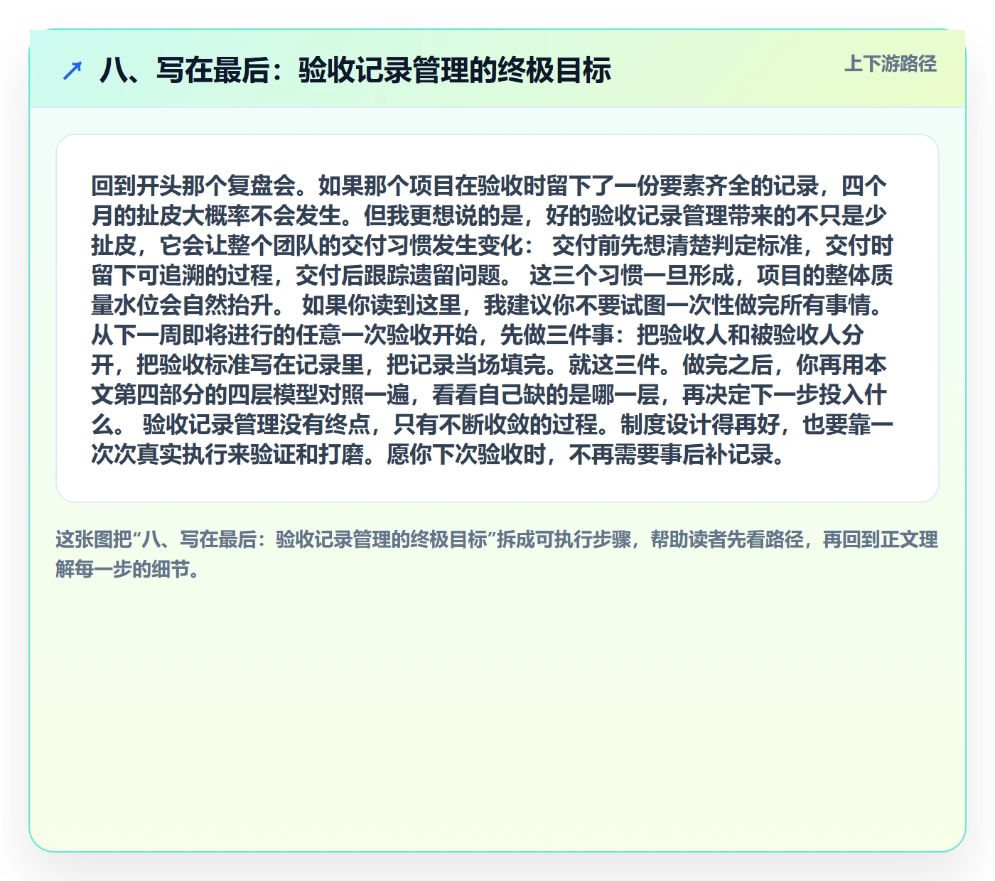 八、写在最后:验收记录管理的终极目标