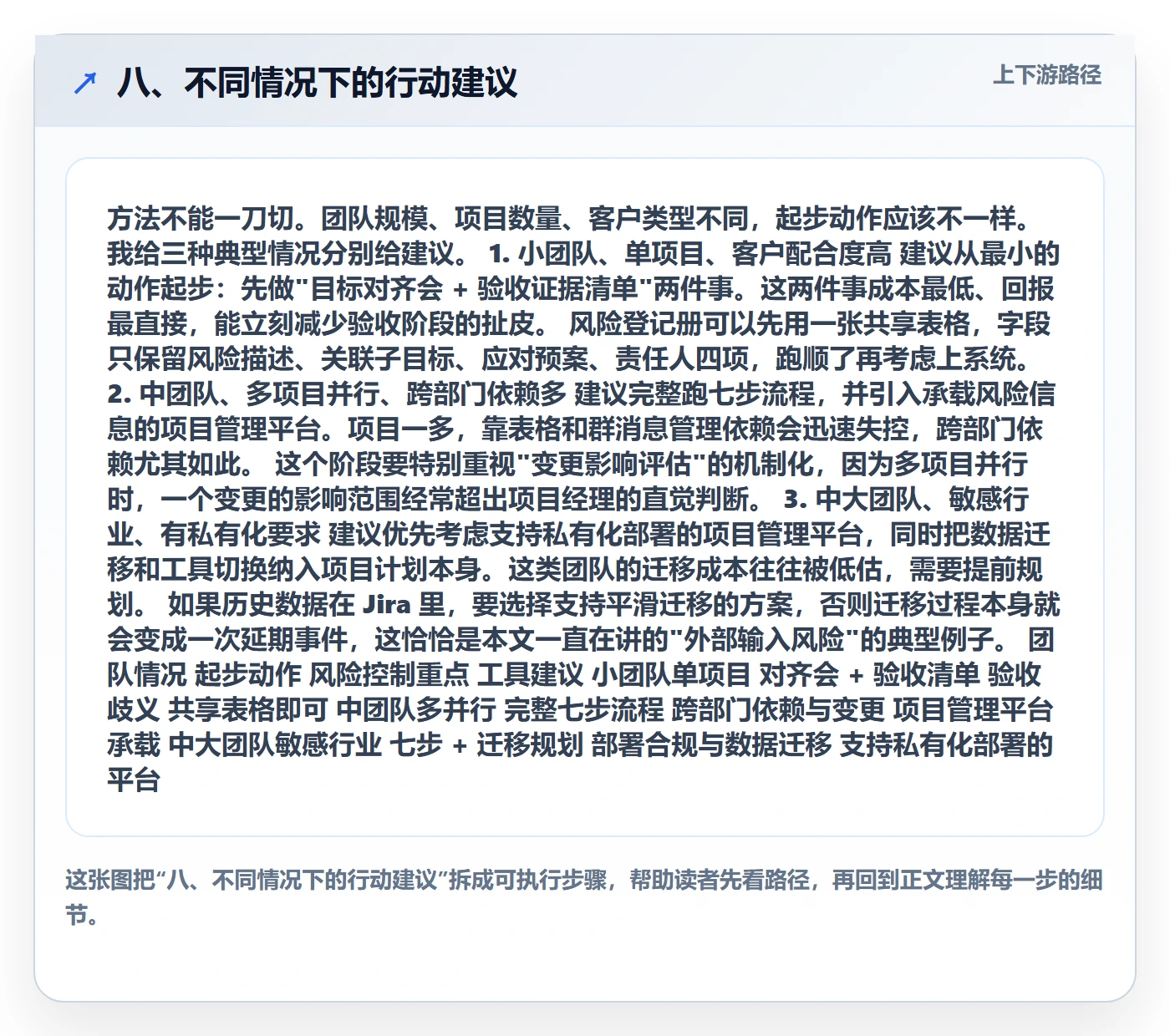 八、不同情况下的行动建议