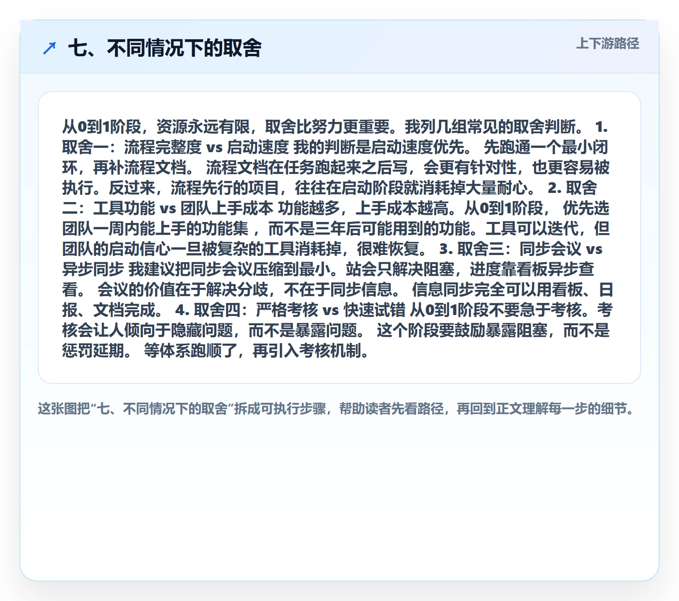 七、不同情况下的取舍