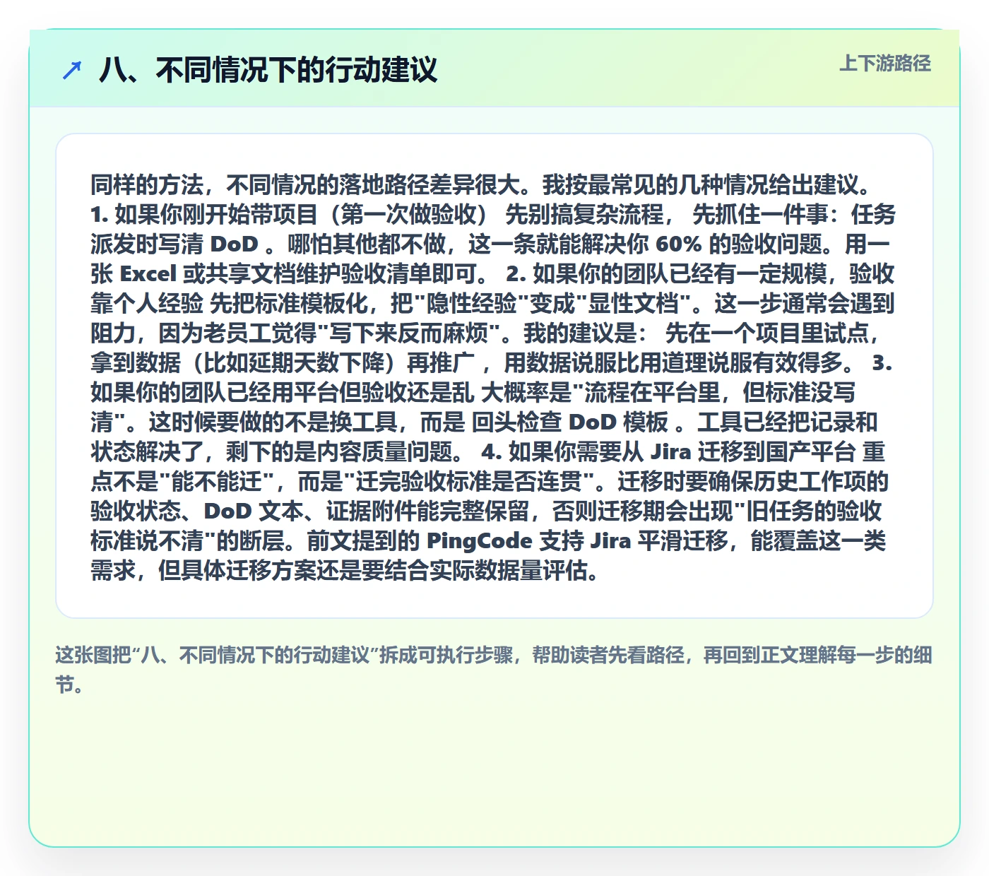 八、不同情况下的行动建议