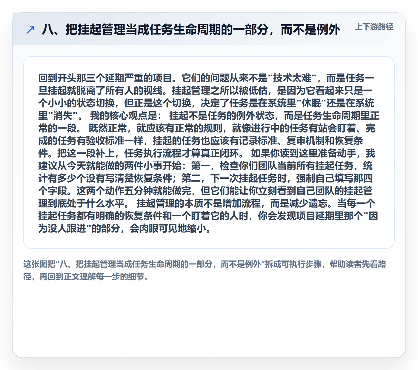八、把挂起管理当成任务生命周期的一部分，而不是例外