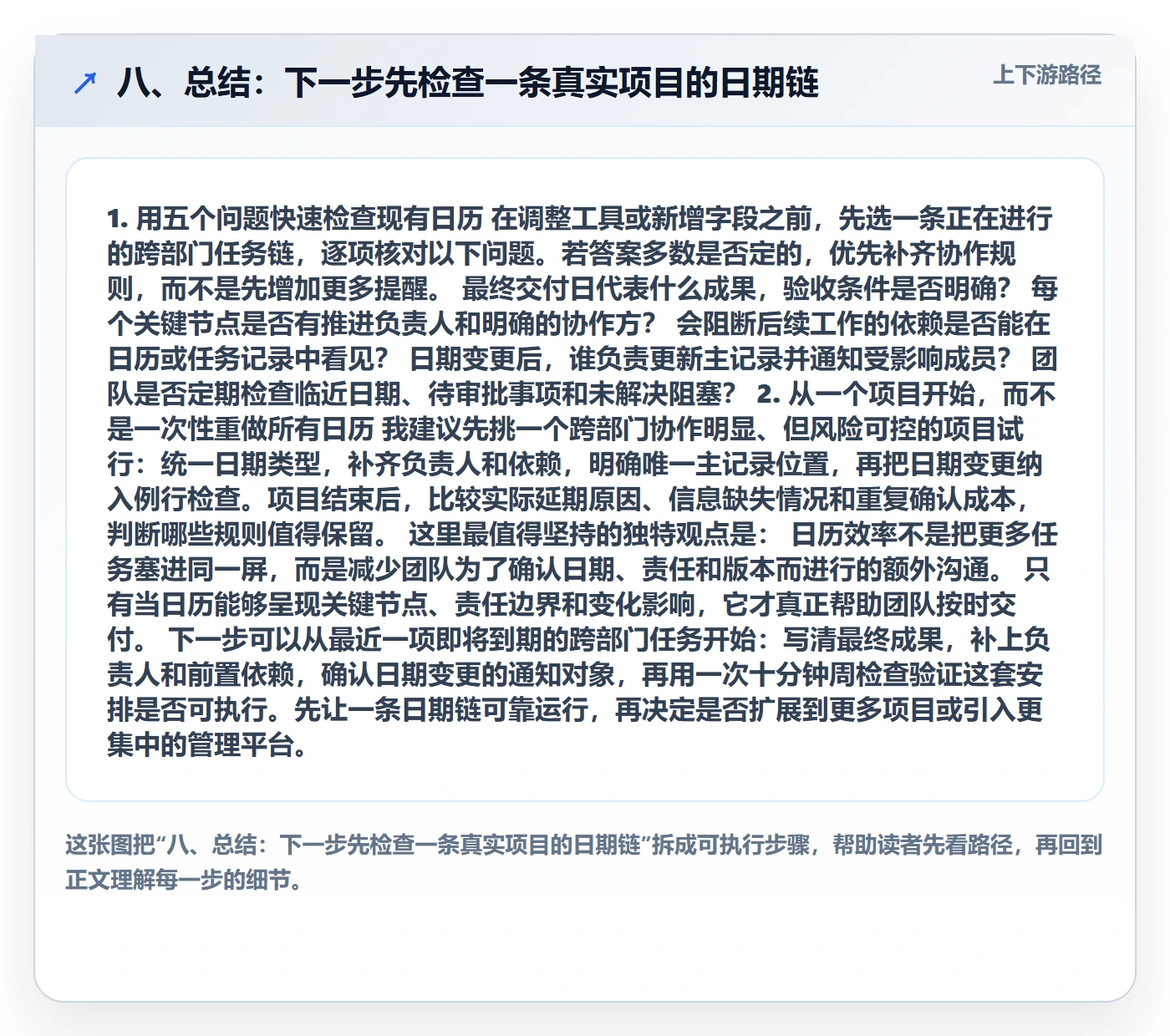 八、总结:下一步先检查一条真实项目的日期链