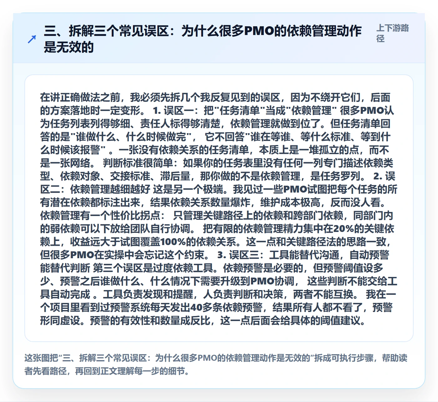 三、拆解三个常见误区：为什么很多PMO的依赖管理动作是无效的